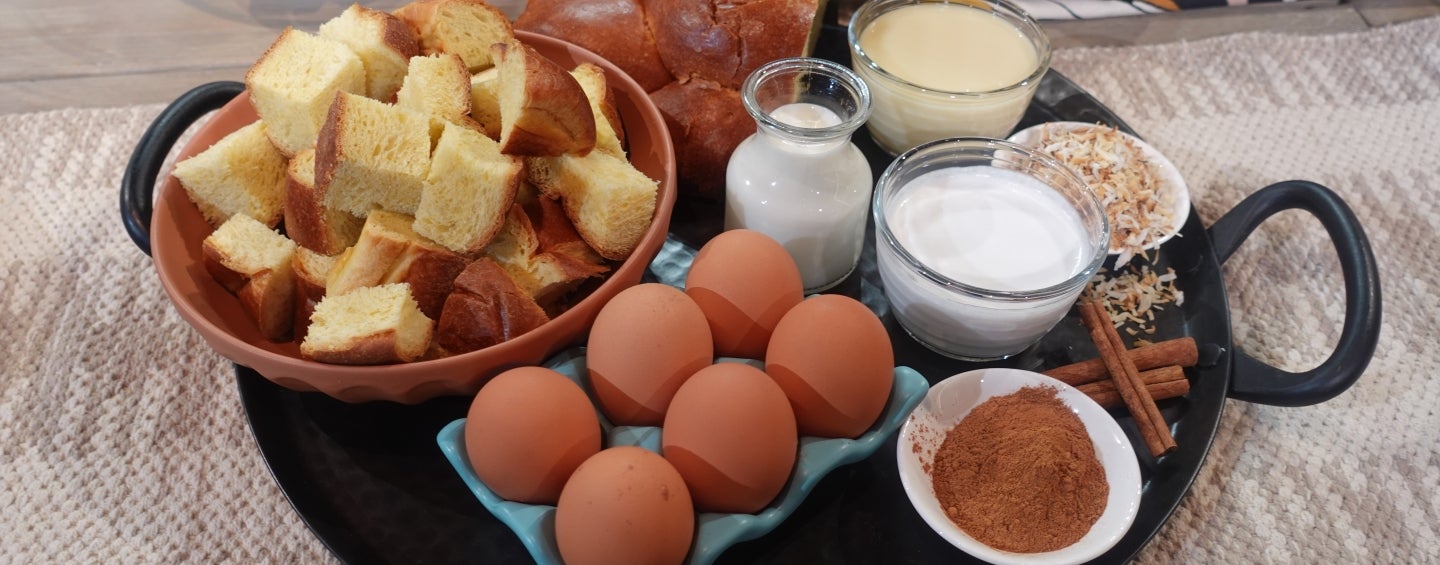 Coconut Tres Leches Bread Pudding
