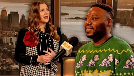 Drew and audience member