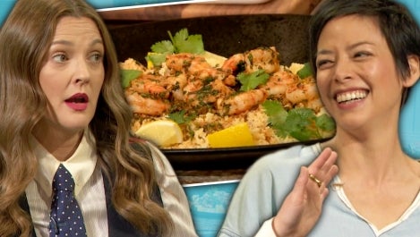 Drew and Chef Pilar Valdes Whip Up Shrimp with Chermoula Over Couscous | 7-Minute Meals