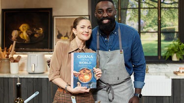 Eric Adjepong Finishes Up Roasted Cabbage with Coconut Beurre Blanc Recipe