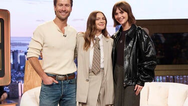 Glen Powell & Emilia Jones Held Special Screening for Original "Running Man" Arnold Schwarzenegger