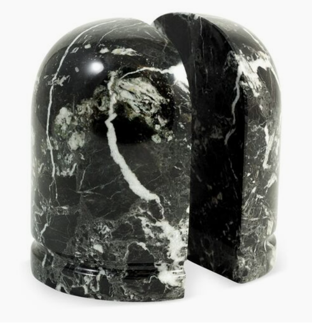 Zebra Marble Bookends